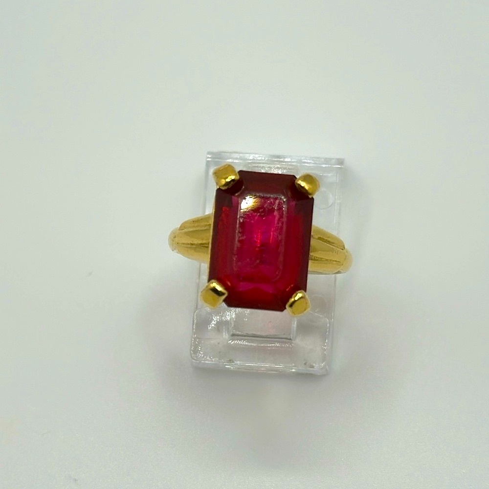 Gold plated 925 silver stone ring